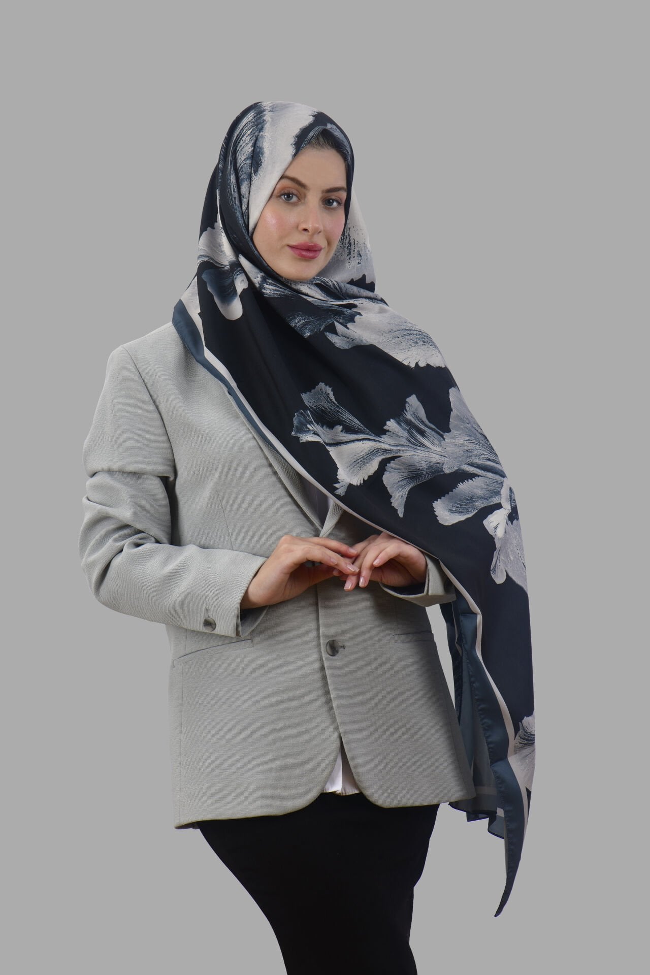 Fırça Çiçek Desenli Şal
