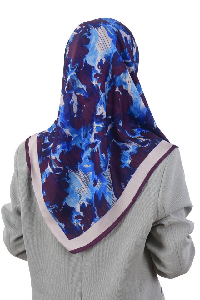 Sanatsal Desenli Modern Eşarp