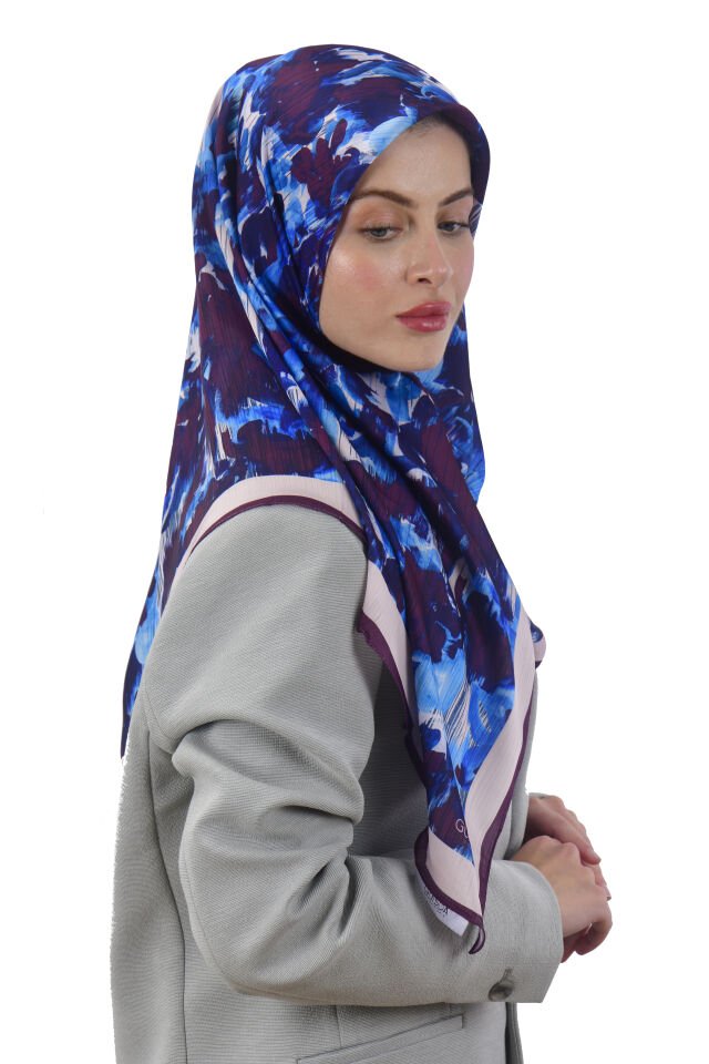 Sanatsal Desenli Modern Eşarp