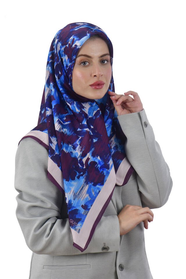 Sanatsal Desenli Modern Eşarp