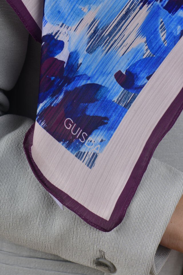 Sanatsal Desenli Modern Eşarp