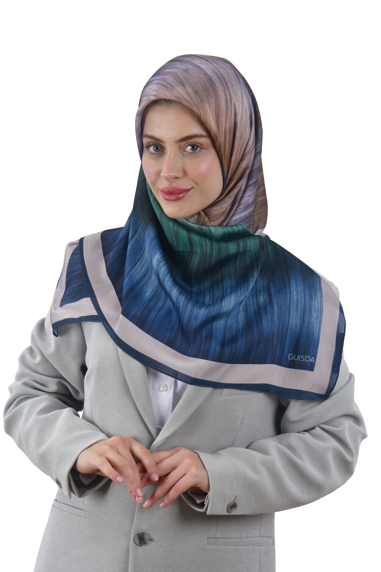 Geçişli Fırça Desenli Eşarp