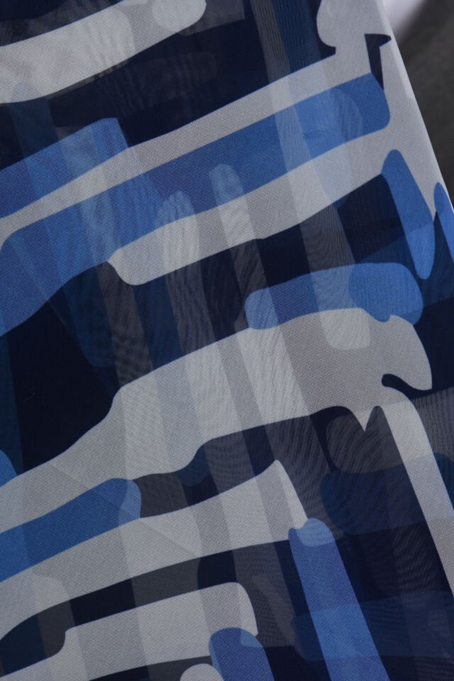 Soyut Çizgi Desenli Soft Şal