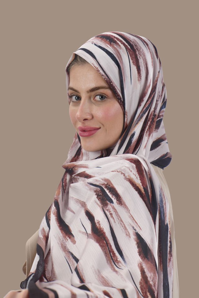 Fırça Darbeli Desenli Şal