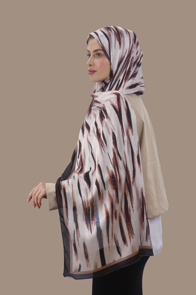 Fırça Darbeli Desenli Şal