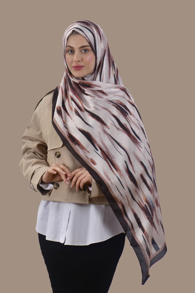 Fırça Darbeli Desenli Şal