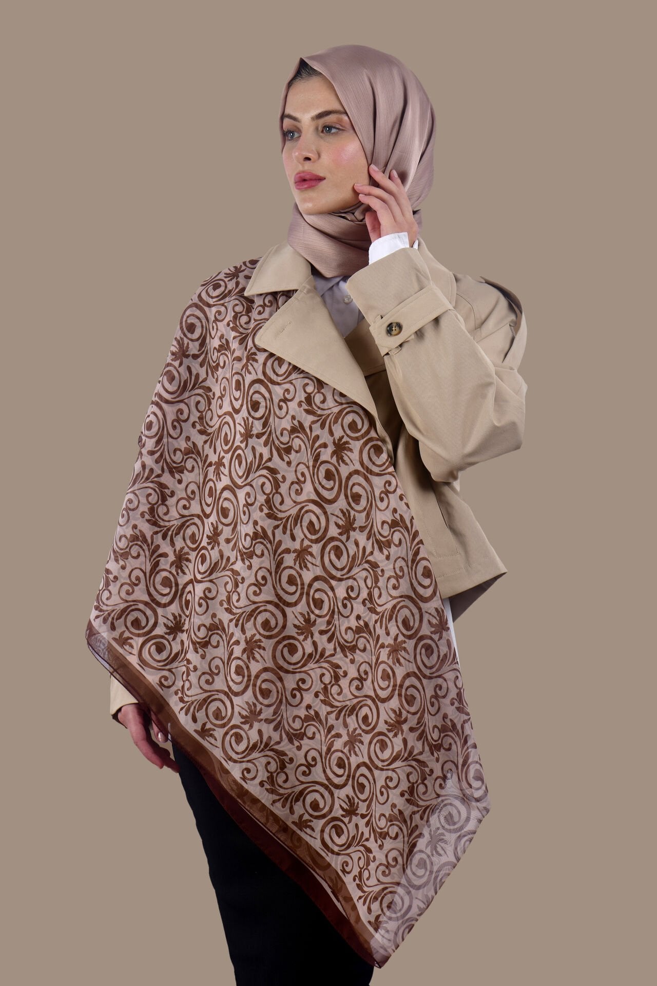 Elegant Kahve Soft Şal