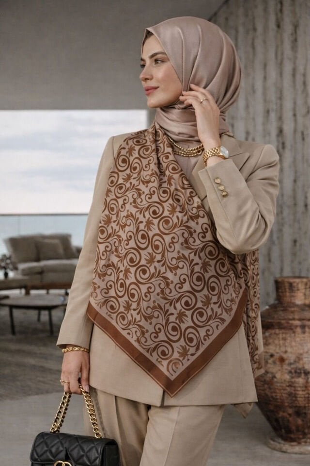 Elegant Kahve Soft Şal