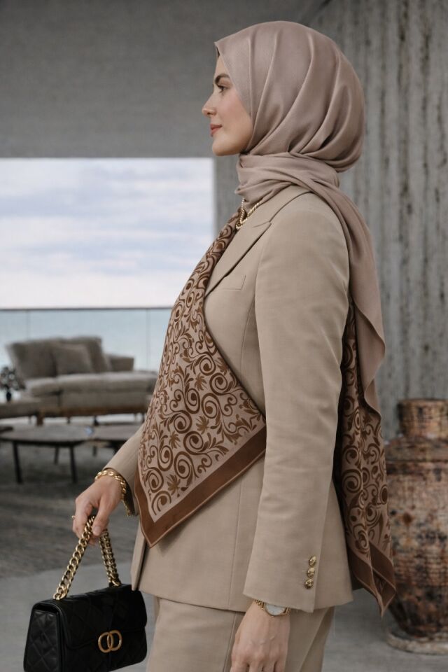 Elegant Kahve Soft Şal