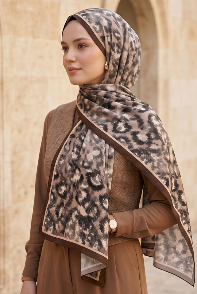 Leopar Desenli Soft Şal