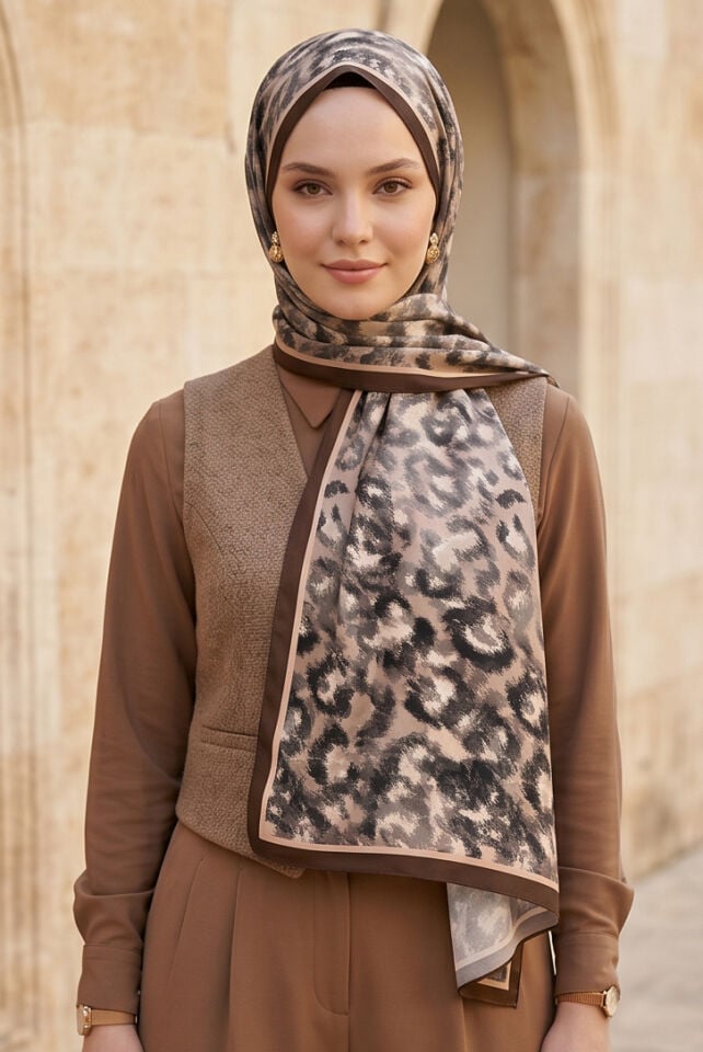 Leopar Desenli Soft Şal