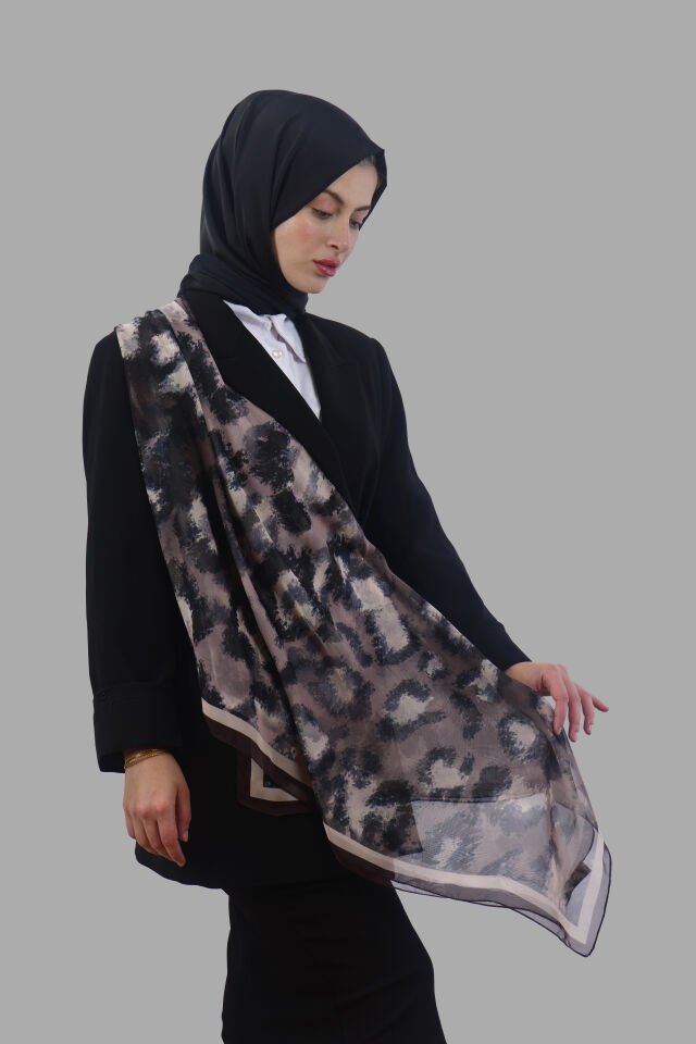 Leopar Desenli Soft Şal