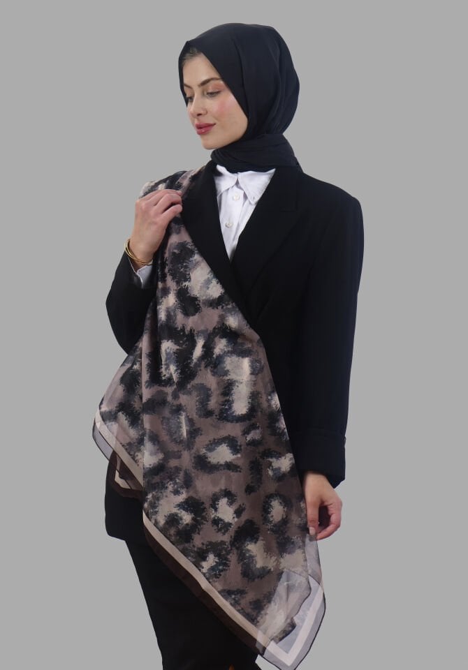 Leopar Desenli Soft Şal