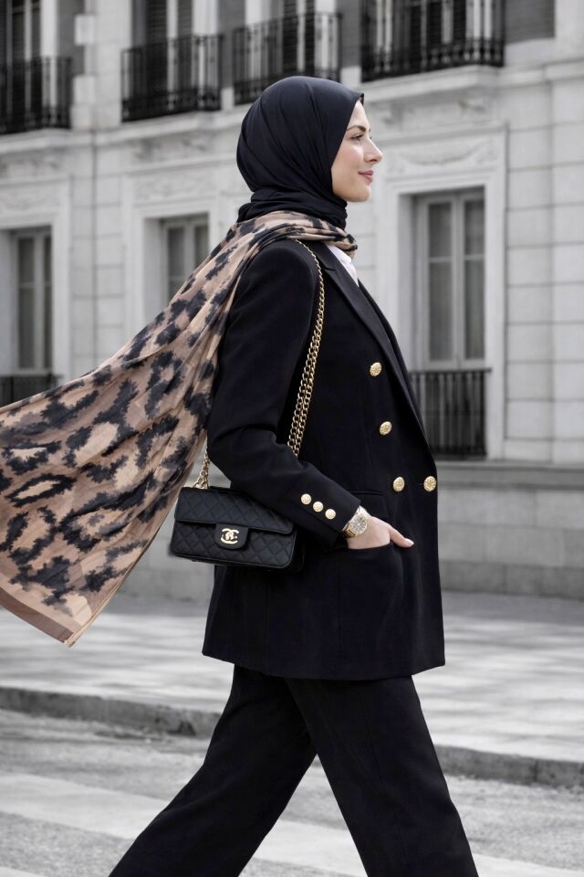 Leopar Desenli Soft Şal