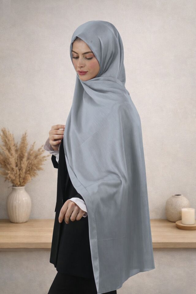 Gri Saten Şal