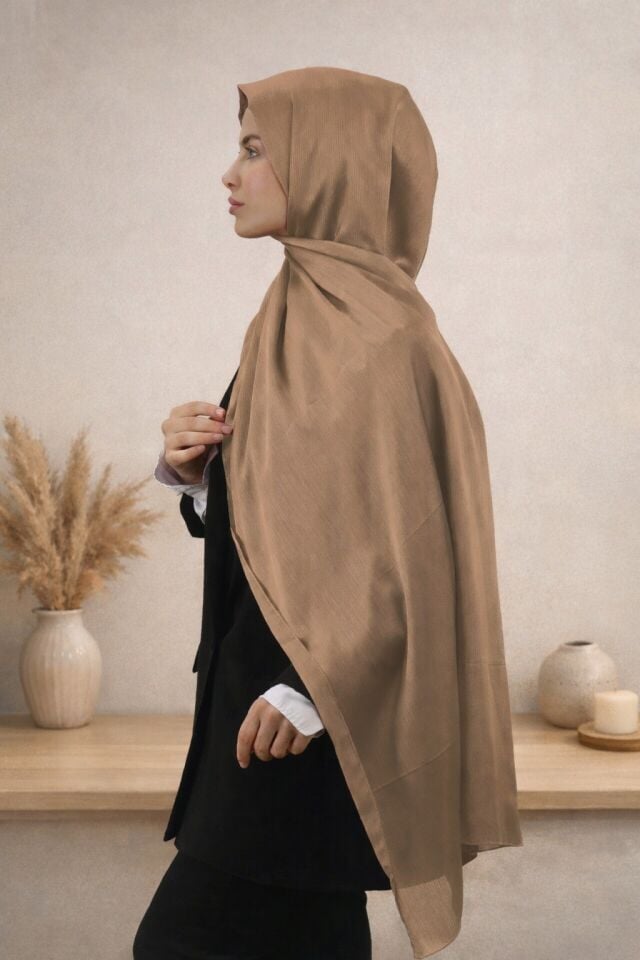 Sütlü Kahve Saten Şal