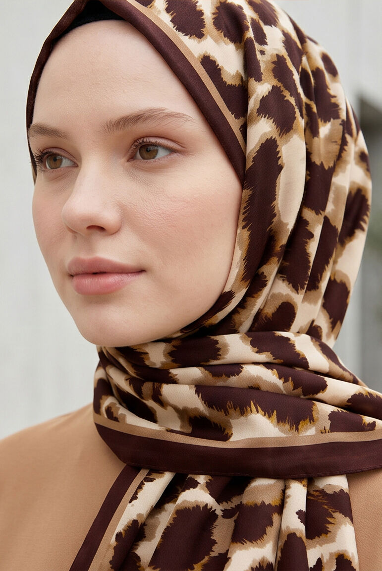 Leopar Desenli Soft Şal