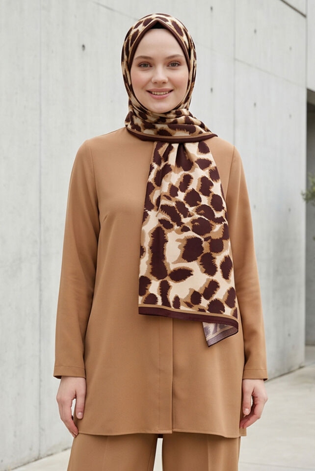 Leopar Desenli Soft Şal