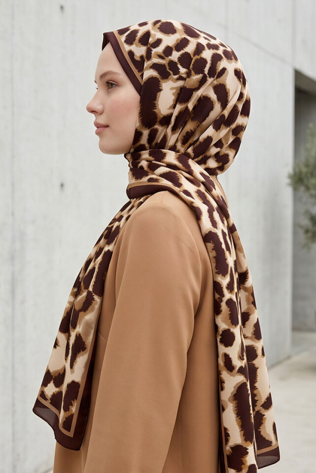 Leopar Desenli Soft Şal