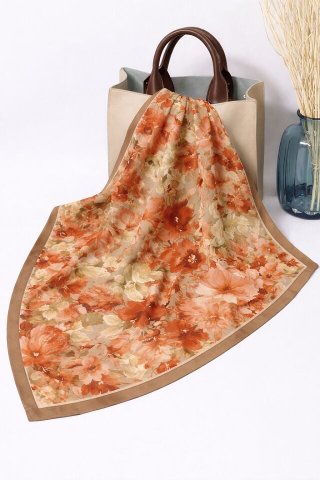 Çiçek Desenli Soft Vual Şal