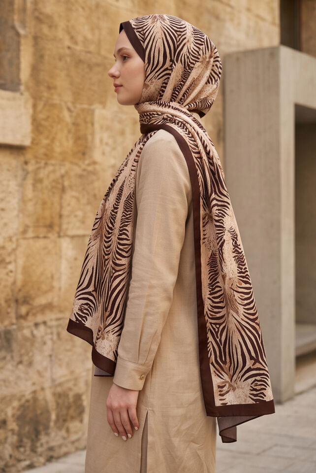 Zebra Desenli Soft Vual Şal