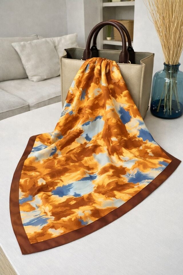 Soyut Desenli Soft Vual Şal