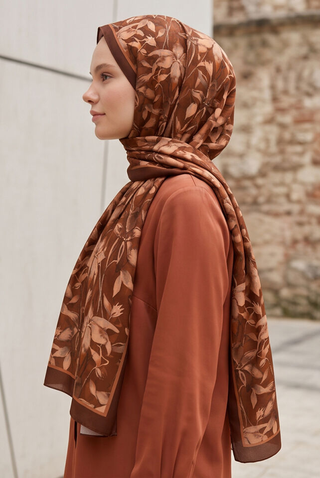 Toprak Tonları Geçişli Elegant Soft Şal