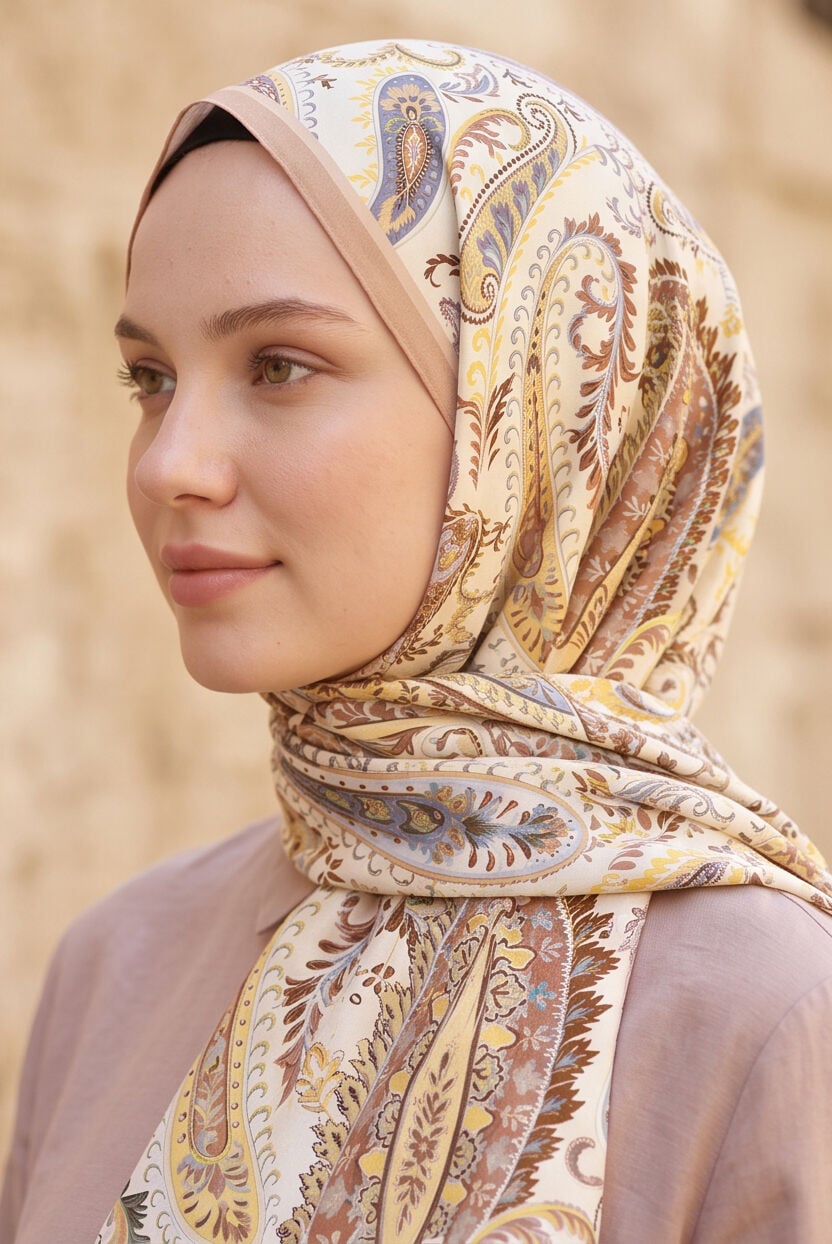 Çok Renkli Paisley Soft Şal