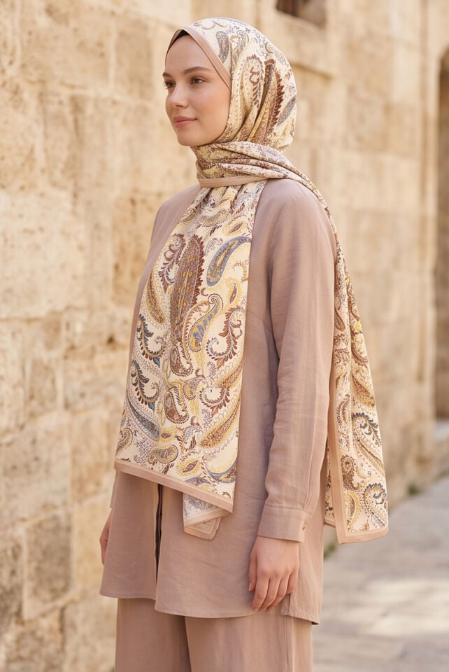 Çok Renkli Paisley Soft Şal