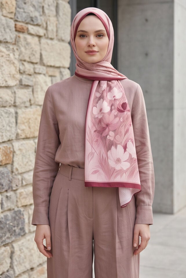 Bahar Esintisi: Mürdüm & Pembe Soft Şal