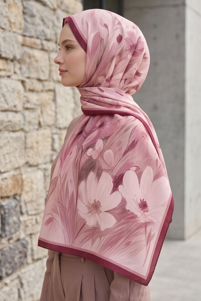 Bahar Esintisi: Mürdüm & Pembe Soft Şal