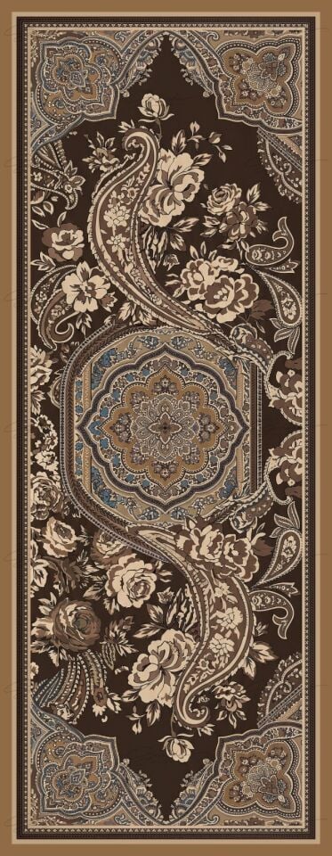 Kahve Paisley Desenli Şal